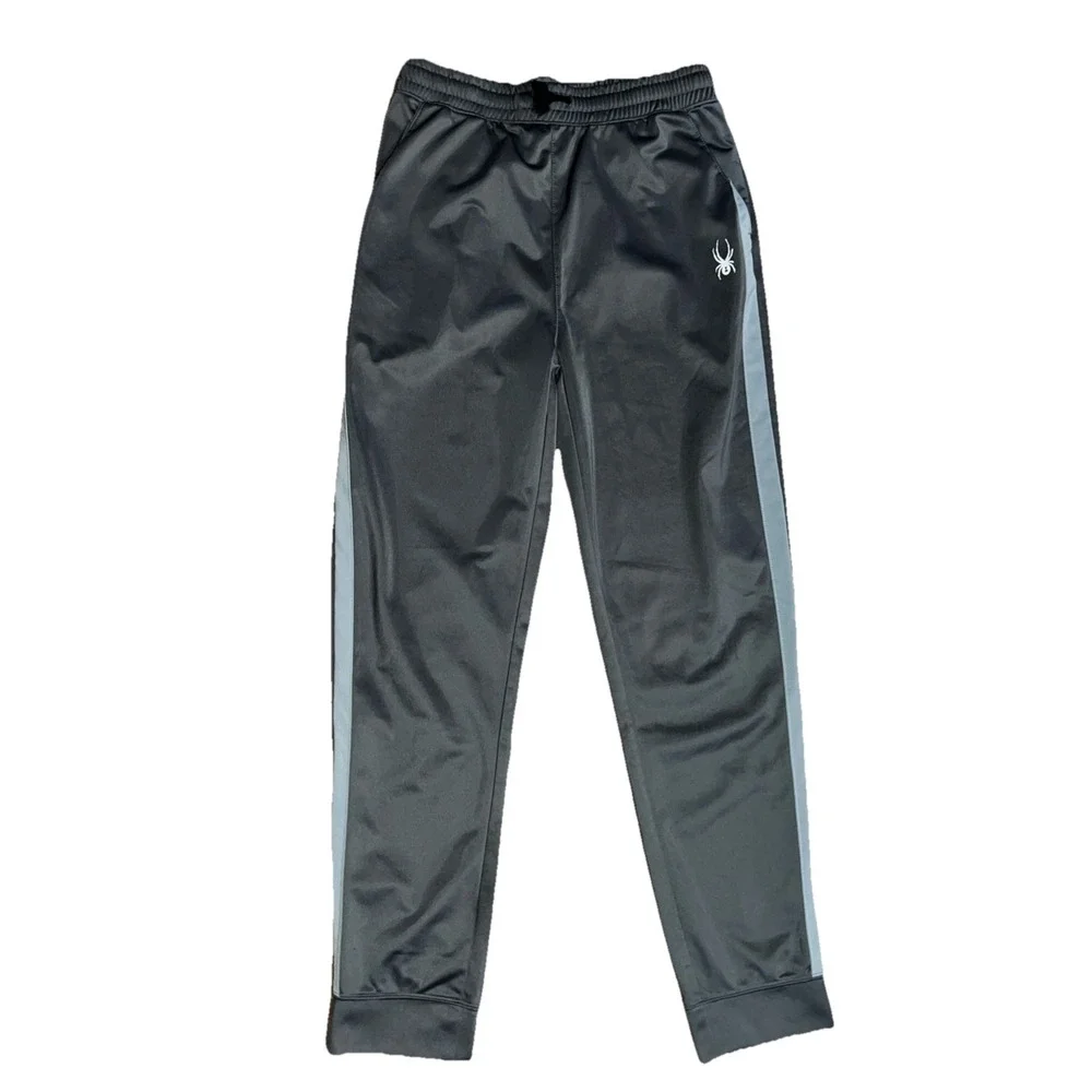 Spyder Sweatpants Mens Size M Gray Elastic Waist Drawstring Stretch Pockets Logo